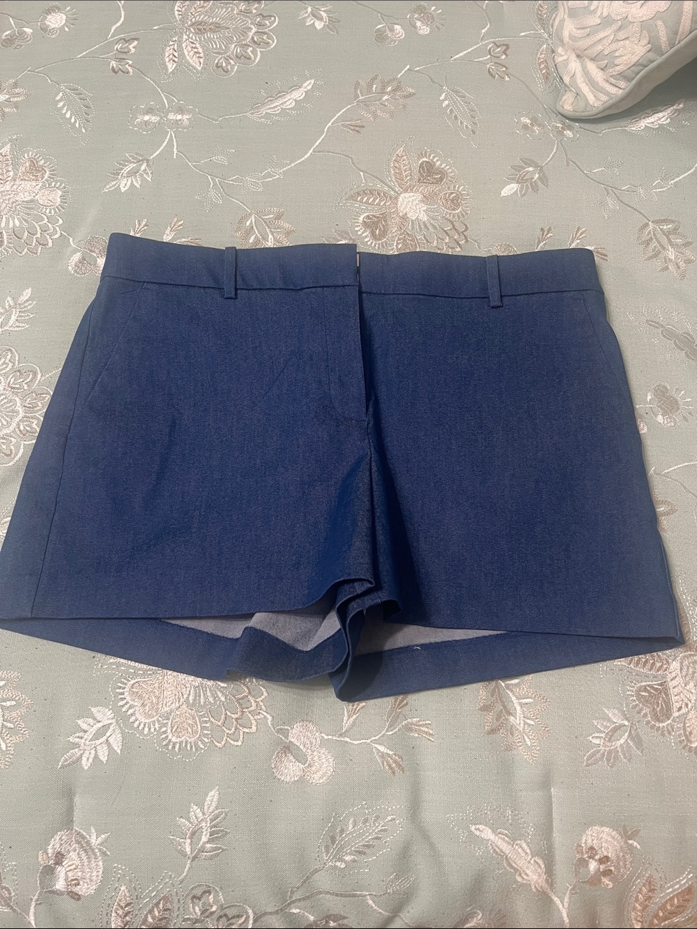 LOFT Navy High-Waist Tailored Shorts